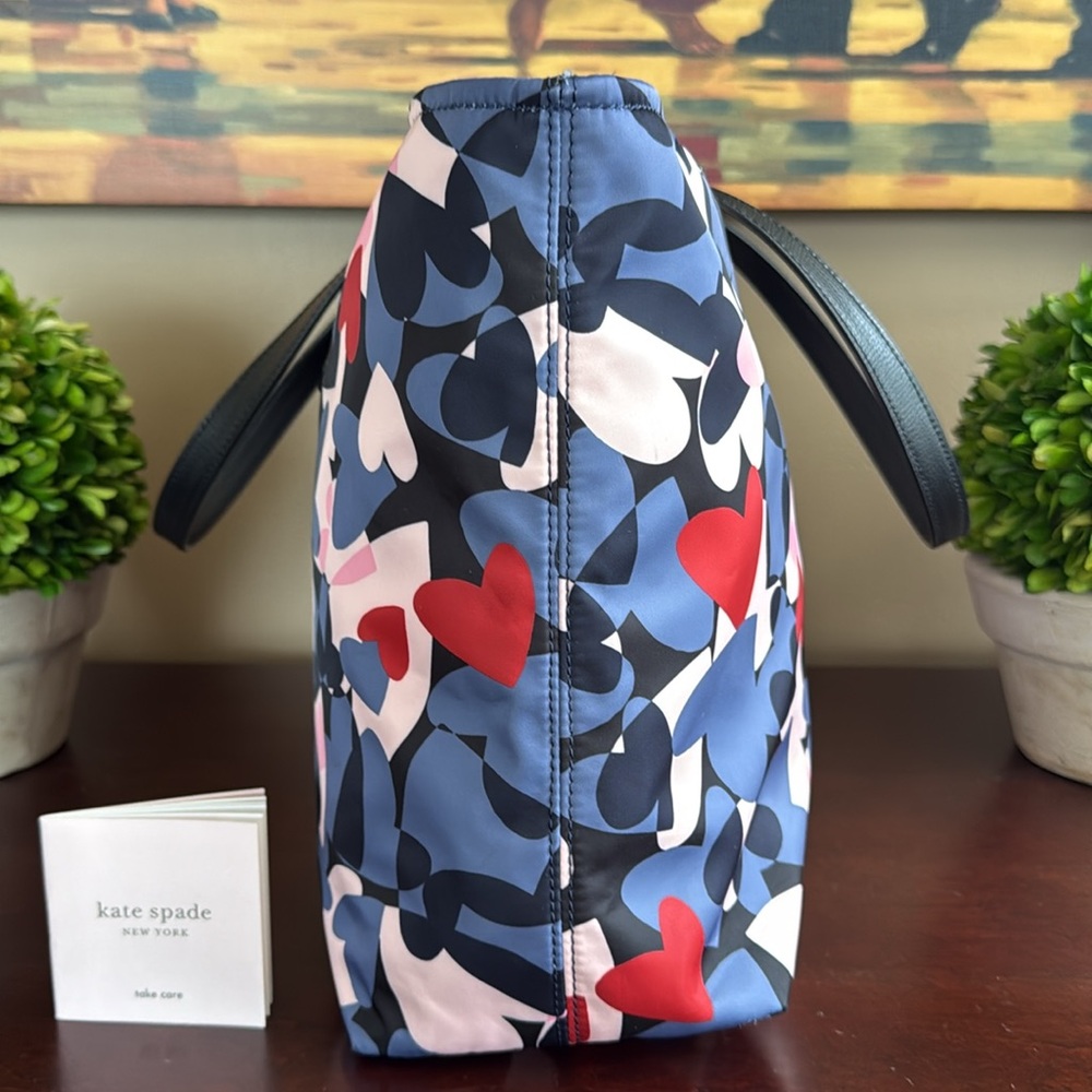 KATE SPADE ♠️ New York "Taylor" MULTI HEART PARTY TOTE BAG ❤️LIKE NEW❤️ - Picture 7 of 17